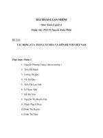 TÁC ĐỘNG của TOÀN cầu hóa và ẢNH HƯỞNG đến VIỆT NAM