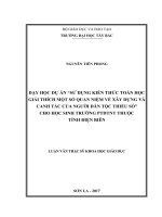 Dạy học dự án sử dụng kiếm thức toán học giải tích một số quan nệm về xây dựng và canh tác của người dân tộc thiểu số cho học sinh trường PTDTNT thuộc tỉnh điện biên 