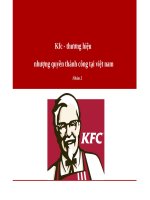 KFC THƯƠNG HIỆU NHƯỢNG QUYỀN THÀNH CÔNG ở VIỆT NAM