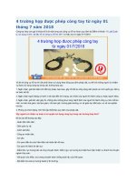 4 trường hợp được phép còng tay từ ngày 01 tháng 7 năm 2018