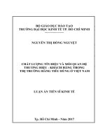 Chất lượng tín hiệu và mối quan hệ thương hiệu   khách hàng trong thị trường hàng tiêu dùng ở việt nam  