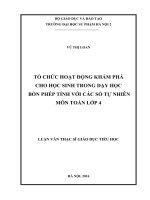 Tổ chức hoạt động khám phá cho học sinh trong dạy học bốn phép tính với các số tự nhiên môn toán lớp 4 