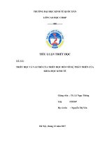 Tiểu luận triết chủ đề triết học và vai trò của triết học đối với sự phát triển của khoa học kinh tế 