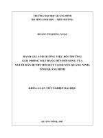 Đánh giá ảnh hưởng việc bồi thường giải phóng mặt bằng đến đời sống của người dân bị thu hồi đất tại huyện quảng ninh, tỉnh quảng bình 