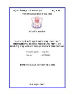 Đánh giá kết quả điều trị ung thư phổi không tế bào nhỏ bằng phác đồ hóa   xạ trị với kỹ thuật PETCT mô phỏng (tt) 