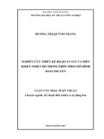 Nghiên cứu thiết kế bộ quan sát và điều khiển nhiệt độ trong phôi theo mô hình hàm truyền 