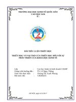 Triết học và vai trò đối với sự phát triển của khoa học kinh tế