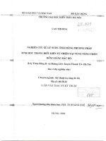 Nghiên cứu xử lý nước thải bằng phương pháp sinh học trong điều kiện tự nhiên tại vùng nông thôn đồng bằng bắc bộ (tt) 