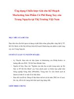 Ứng dụng chiến lược giá cho kế hoạch marketing sản phẩm cà phê rang xay của trung nguyên tại thị trường việt nam 