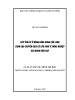 Các tỉnh ủy ở đồng bằng sông Cửu Long lãnh đạo chuyển dịch cơ cấu kinh tế nông nghiệp giai đoạn hiện nay (LA tiến sĩ)