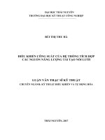 Điều khiển công suất của hệ thống tích hợp các nguồn năng lượng tái tạo nối lưới 