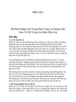 Bất bình đẳng giới trong phân công lao động giữa nam và nữ trong gia đình hiện nay