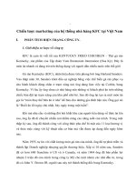 Chiến lược marketing của hệ thống nhà hàng KFC tại việt nam 