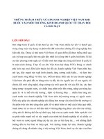 NHỮNG THÁCH THỨC của DOANH NGHIỆP VIỆT NAM KHI bước vào môi TRƯỜNG KINH DOANH QUỐC tế THAY đổi và đối mặt 