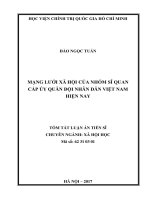 Mạng lưới xã hội của nhóm sĩ quan cấp úy Quân đội nhân dân Việt Nam hiện nay (tt)