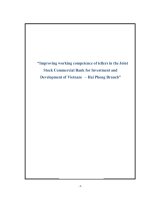 Nâng cao năng lực làm việc của giao dịch viên tại ngân hàng TMCP đầu tư và phát triển việt nam – chi nhánh hải phòng e 