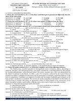 Bộ đề thi học học kì 1 lớp 12 môn tiếng Anh trường THPT Liễn Sơn, Vĩnh Phúc năm học 2017  2018 có đáp án 