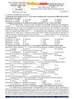 Bộ đề thi học học kì 1 lớp 12 môn tiếng Anh trường THPT Liễn Sơn, Vĩnh Phúc năm học 2017  2018 có đáp án 