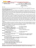 Đề thi học học kì 1 lớp 12 môn tiếng Anh trường THPT Đông Kinh, Hà Nội năm học 2017  2018 có đáp án 