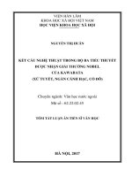 Kết cấu nghệ thuật trong bộ ba tiểu thuyết được nhận giải thưởng Nobel của Y.Kawabata (Xứ tuyết, Ngàn cánh hạc, Cố đô) (tt)