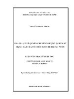 Pháp luật về quyền chuyển nhượng quyền sử dụng đất của tổ chức kinh tế trong nước  (LV thạc sĩ)