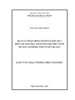 Quản lý hoạt động đánh giá kết quả phổ cập giáo dục mầm non cho trẻ 5 tuổi huyện lâm bình, tỉnh tuyên quang 