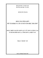 Phát triển nguồn nhân lực nữ chất lượng cao ở thành phố sơn la, tỉnh sơn la hiện nay 