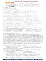 Bộ đề thi học học kì 1 lớp 12 môn tiếng Anh trường THPT Liễn Sơn, Vĩnh Phúc năm học 2017  2018 có đáp án 