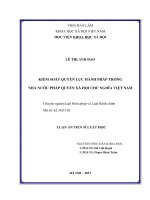 Kiểm soát quyền lực hành pháp trong Nhà nước pháp quyền xã hội chủ nghĩa Việt Nam (LA tiến sĩ)