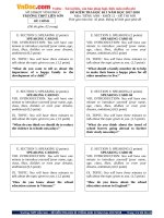 Bộ đề thi học học kì 1 lớp 12 môn tiếng Anh trường THPT Liễn Sơn, Vĩnh Phúc năm học 2017  2018 có đáp án 