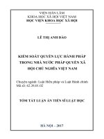 Kiểm soát quyền lực hành pháp trong Nhà nước pháp quyền xã hội chủ nghĩa Việt Nam (tt)