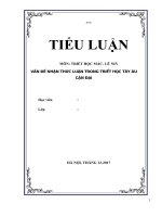 vấn đề NHẬN THỨC LUẬN TRONG TRIẾT học tây âu cận đại (4)