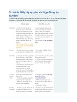 So sánh giấy ủy quyền và hợp đồng ủy quyền