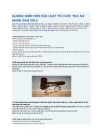 NHỮNG điểm mới của LUẬT tổ CHỨC tòa án NHÂN dân 2014