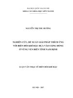 Nghiên cứu, đề xuất giải pháp thích ứng với biến đổi khí hậu dựa vào cộng đồng ở vùng ven biển tỉnh nam định 