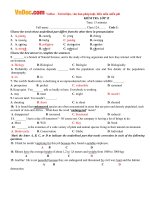 Bộ đề kiểm tra 15 phút lớp 12 môn tiếng Anh có đáp án 