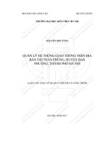 Quản lý hệ thống giao thông trên địa bàn thị trấn phùng, huyện đan phượng, thành phố hà nội (tt)
