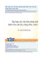 Tập hợp các văn bản pháp luật dành cho cán bộ công chức viên chức