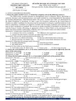 Bộ đề thi học học kì 1 lớp 12 môn tiếng Anh trường THPT Liễn Sơn, Vĩnh Phúc năm học 2017  2018 có đáp án 