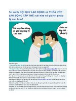 So sánh nội QUY LAO ĐỘNG và THỎA ước LAO ĐỘNG tập THỂ