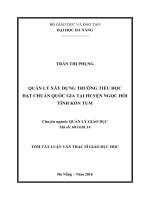 Quản lý xây dựng trường tiểu học đạt chuẩn quốc gia tại huyện ngọc hồi tỉnh kon tum (tt) 