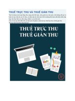 phân biệt THUẾ TRỰC THU và THUẾ GIÁN THU
