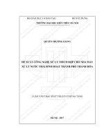 Đề xuất công nghệ xử lý thích hợp cho nhà máy xử lý nước thải sinh hoạt thành phố thanh hóa (tóm tắt)