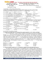 Bộ đề thi học học kì 1 lớp 12 môn tiếng Anh trường THPT Liễn Sơn, Vĩnh Phúc năm học 2017  2018 có đáp án 