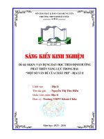 SKKN Vận dụng dạy học theo định hướng phát triển năng lực trong bài “Một số vấn đề của Châu Phi” – Địa lí 11