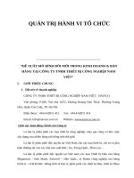 ĐỀ XUẤT mô HÌNH đổi mới TRONG KINH DOANH  bán HÀNG tại CÔNG TY TNHH THIẾT bị CÔNG NGHIỆP NAM VIỆT 