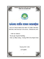 SKKN Quản lý hoạt động dạy học của Hiệu trưởng