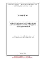 Nâng cao chất lượng nguồn nhân lực tại công ty TNHH MTV khai thác công trình thủy lợi nam hà nam 