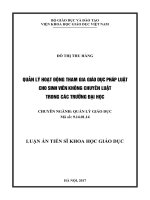 Quản lý hoạt động tham gia giáo dục pháp luật cho Sinh viên không chuyên Luật trong các trường đại học. (tt)