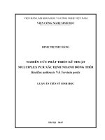 Nghiên cứu phát triển kỹ thuật multiplex PCR xác định nhanh đồng thời Bacillus anthracis và Yersinia pestis
